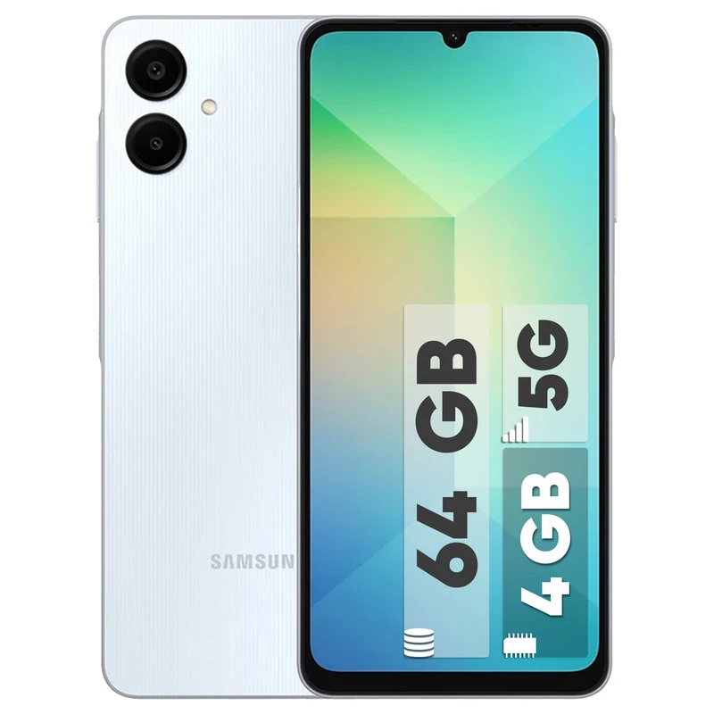 گوشی سامسونگ Galaxy A06 5G دو سیم کارت 64 گیگابایت و رم 4 گیگابایت - چین - دارای 18 ماه گارانتی و ریجستر شده